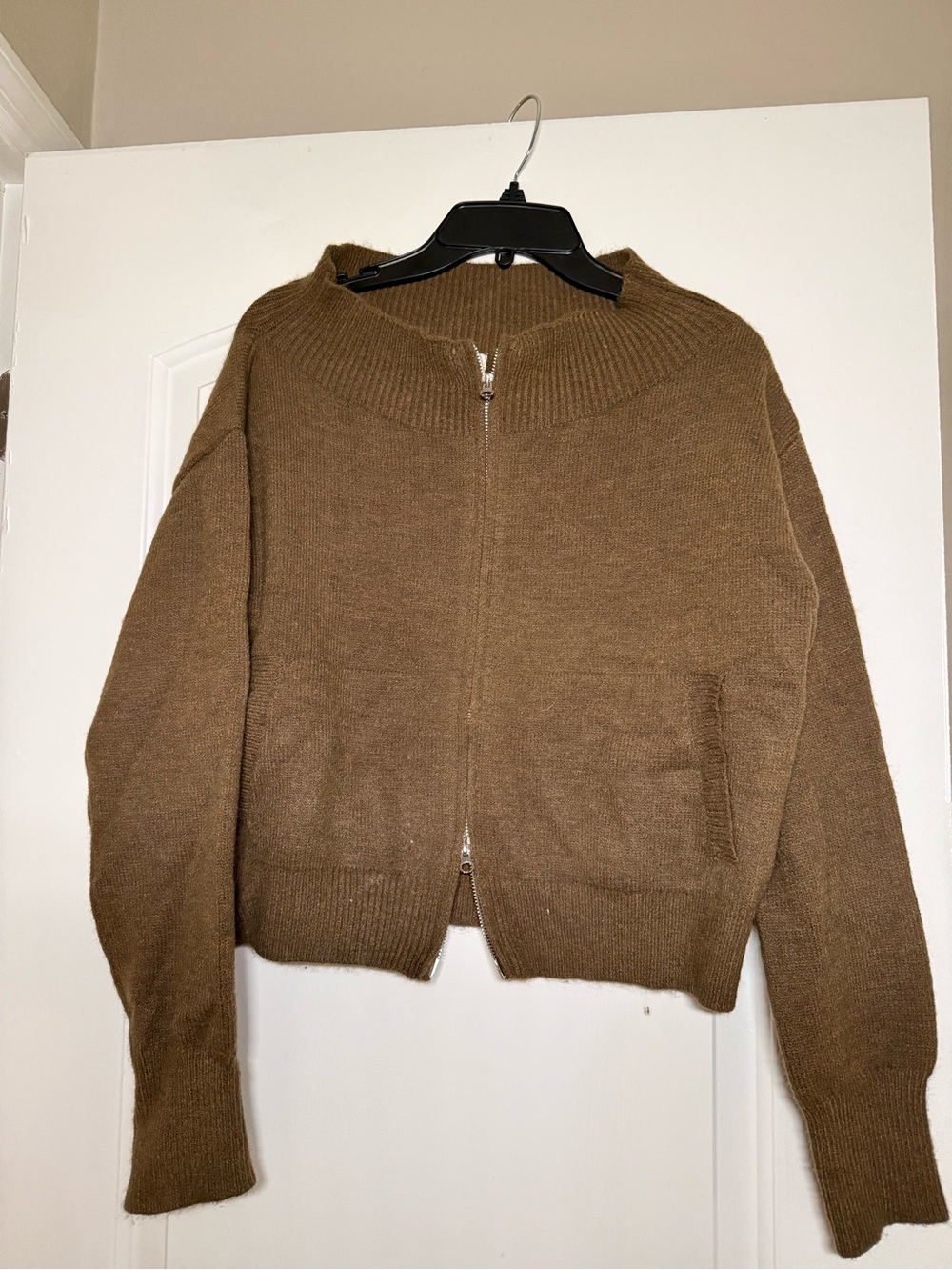 Lena Off Shoulder Sweater in Brown SUPERDOWN